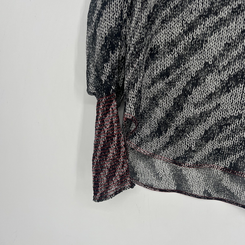 Rag & Bone Top womens S Sheer  Zebra Animal Print Silk Career Office‎ Retro Edgy - Picture 6 of 12